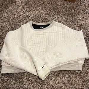 Women waffle cropped Nike crew
